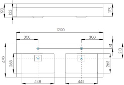 Акватон Тумба с раковиной Сакура 120 с двумя чашами ольха наварра/белая – фотография-10